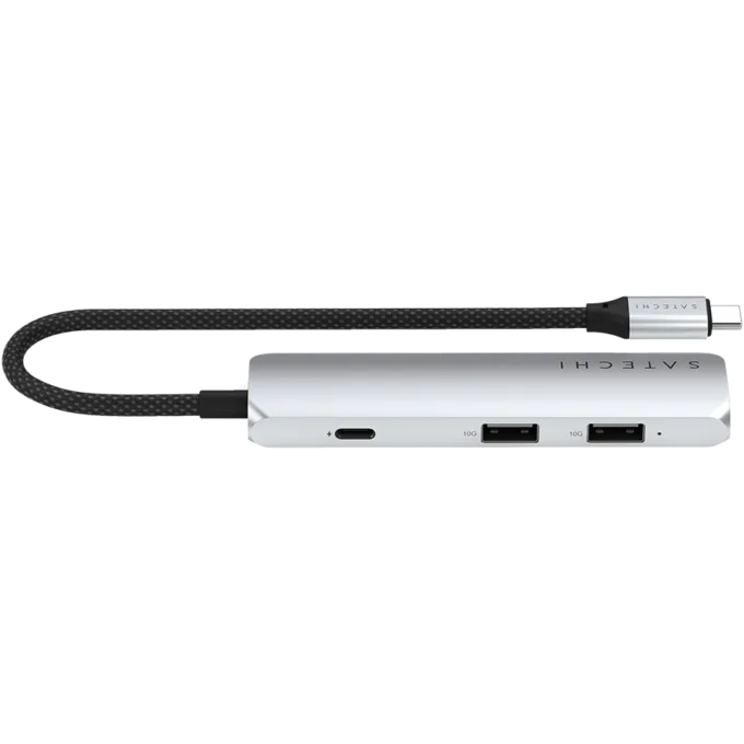 SATECHI 4-in-1 USB-C Slim Multiport Adapter 4K (Silver) — image 1