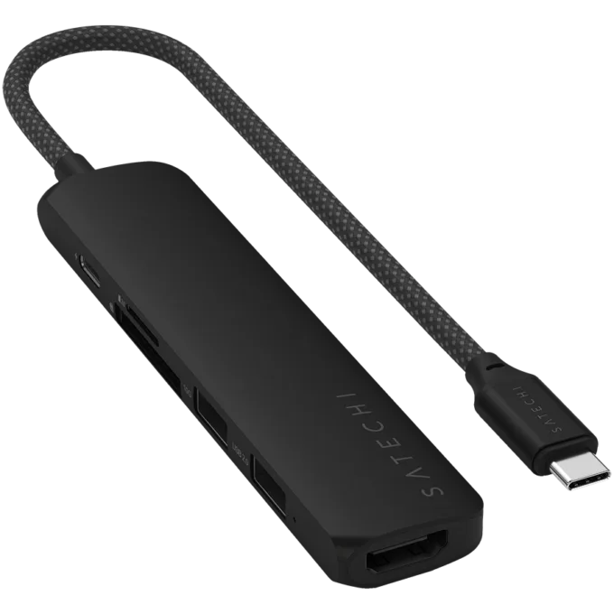 SATECHI 6-in-1 USB-C Slim Multiport Adapter (Black) — image 3