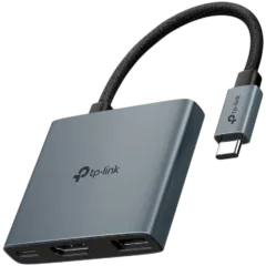 TP-Link UH3020C USB Type-C 3-Port Hub, 1 x USB-C Connector,1 x HDMI 4K 60Hz Port, 1 x USB-C PD 100W Port,1 x USB-A 3.0 Ports, Plug and Play, Self-storage for Connector, Fast Heat Dissipation, Flexible and Durable
