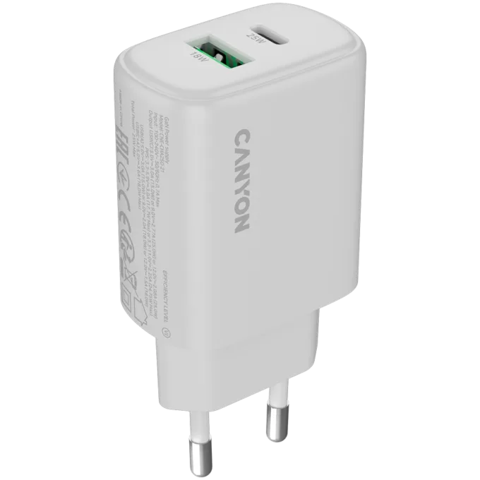 CANYON charger OnCharge 250 25W 1xPD 1xQC EU White — image 1