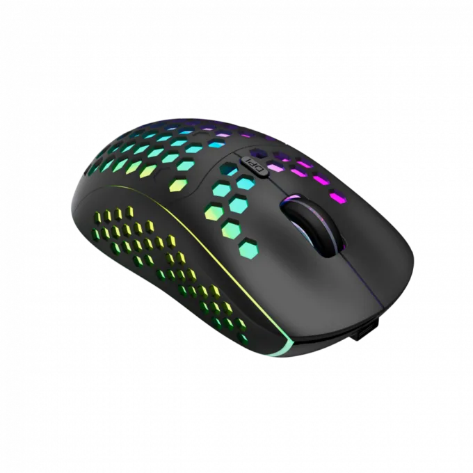 Canyon 7keys Gaming 2.4G wireless mouse, KA8 sensor, DPI up to 1600, rubber coating on panel, Huano 1million switch, 45cm PVC cable, ABS material. 400mAh battery, size: 125.8*63.7*41mm, weight: 95g, Black — image 3