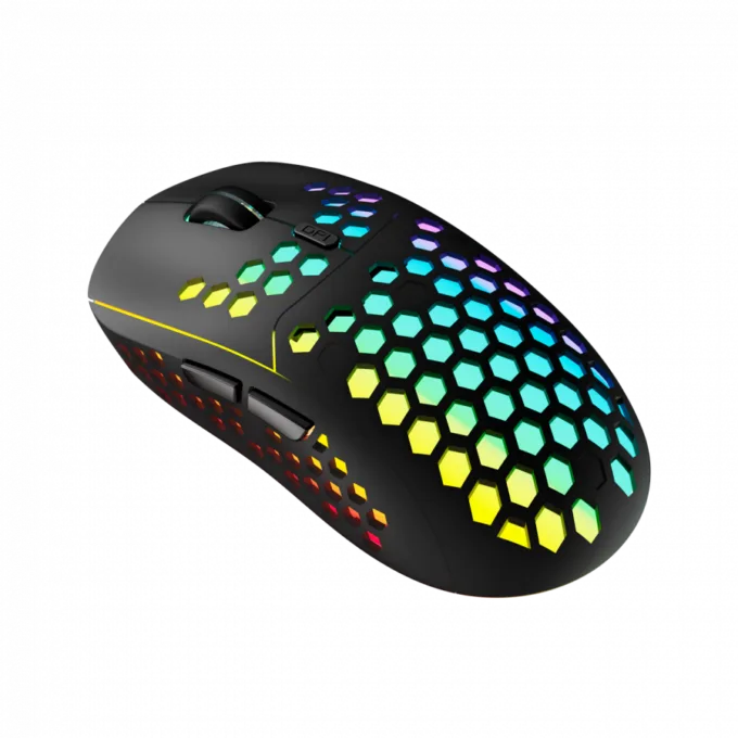 Canyon 7keys Gaming 2.4G wireless mouse, KA8 sensor, DPI up to 1600, rubber coating on panel, Huano 1million switch, 45cm PVC cable, ABS material. 400mAh battery, size: 125.8*63.7*41mm, weight: 95g, Black — image 6