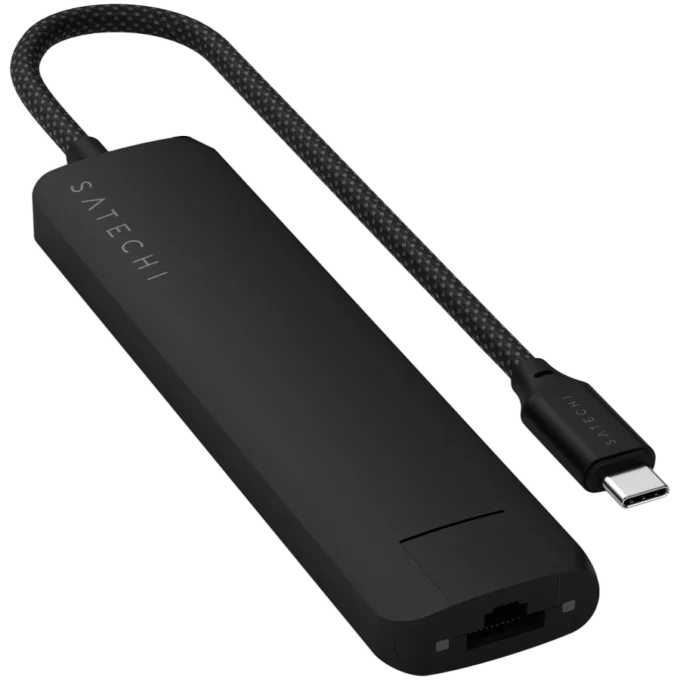 SATECHI 7-in-1 USB-C Slim Multiport Adapter with Ethernet (Black) — image 2