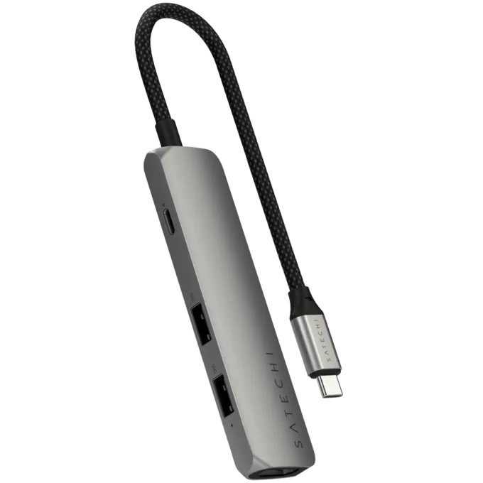 SATECHI 4-in-1 USB-C Slim Multiport Adapter 4K (Space Grey) — image 1