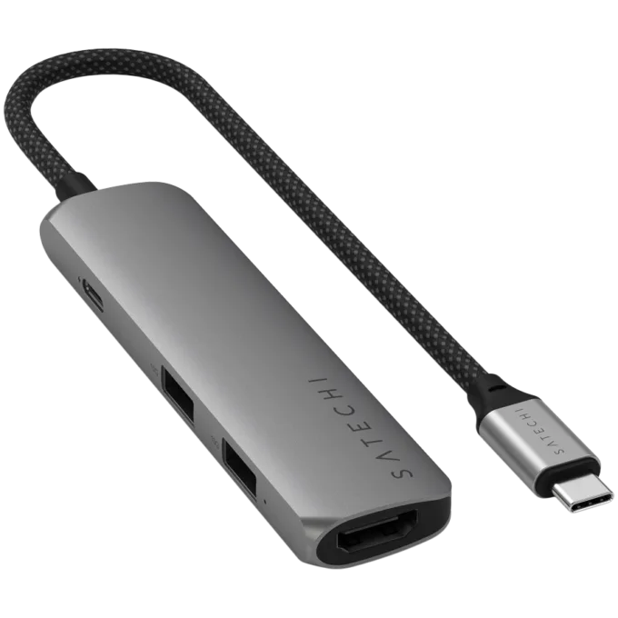 SATECHI 4-in-1 USB-C Slim Multiport Adapter 4K (Space Grey) — image 2