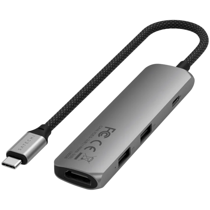 SATECHI 4-in-1 USB-C Slim Multiport Adapter 4K (Space Grey) — image 3