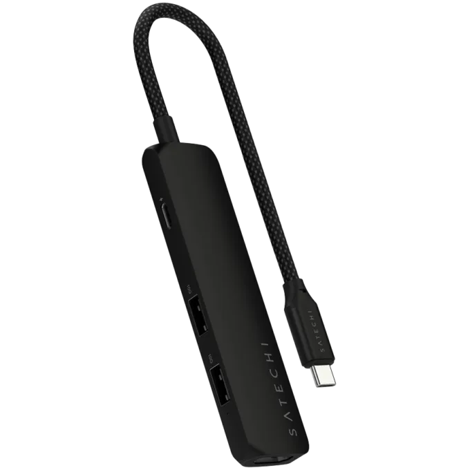 SATECHI 4-in-1 USB-C Slim Multiport Adapter 4K (Black) — image 1