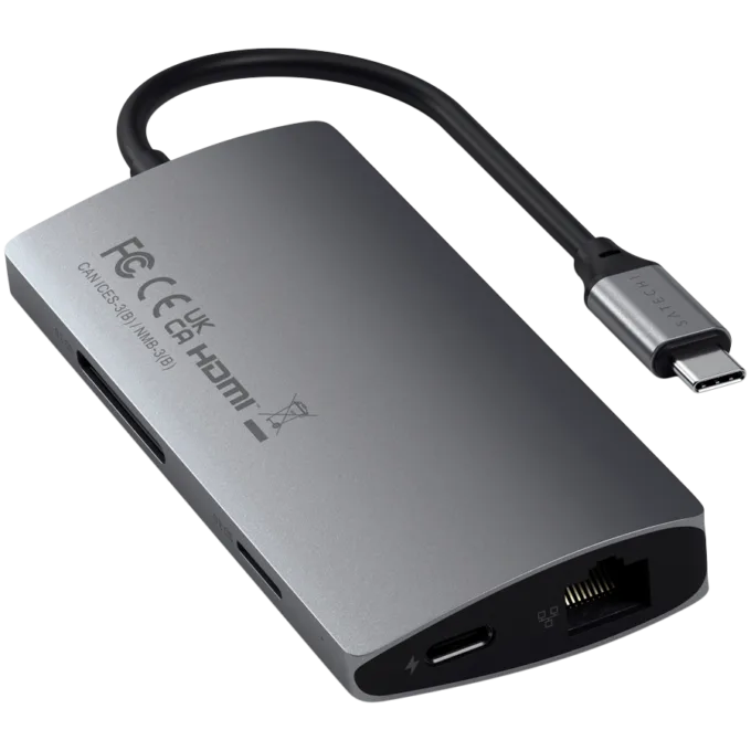 SATECHI Type-C Multi-Port Adapter 4K with Ethernet V2 Space Gray — image 4