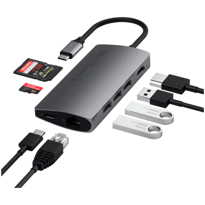 SATECHI Type-C Multi-Port Adapter 4K with Ethernet V2 Space Gray — image 5