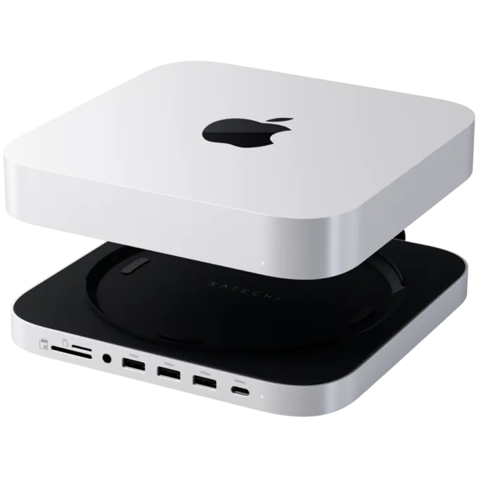 SATECHI Mac Mini Stand & Hub with NVMe SSD Enclosure - Silver — image 4