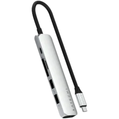SATECHI 6-in-1 USB-C Slim Multiport Adapter (Silver)