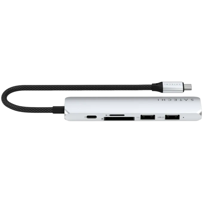 SATECHI 6-in-1 USB-C Slim Multiport Adapter (Silver) — image 4