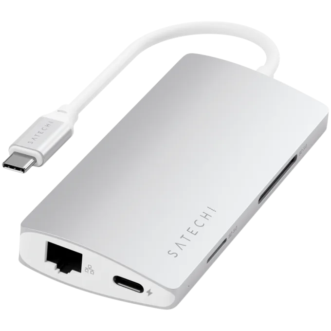 SATECHI Type-C Multi-Port Adapter 4K with Ethernet V2 Silver — image 1