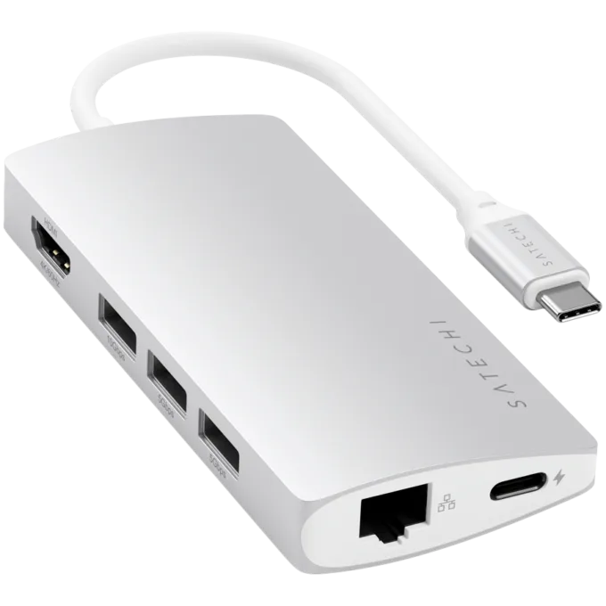 SATECHI Type-C Multi-Port Adapter 4K with Ethernet V2 Silver — image 2