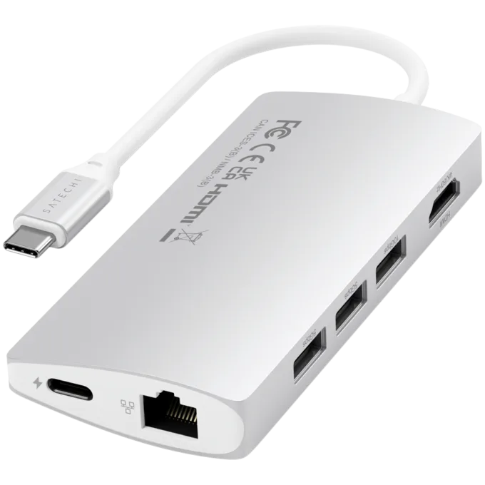 SATECHI Type-C Multi-Port Adapter 4K with Ethernet V2 Silver — image 3