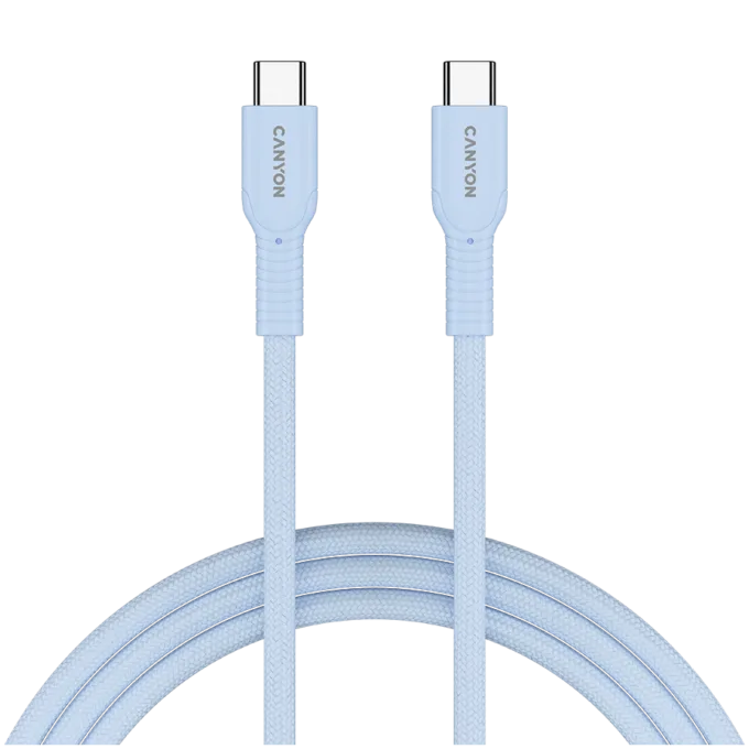 CANYON cable OnWire 60CL C-C 60W COLOR Braided 1m Light Blue — image 1