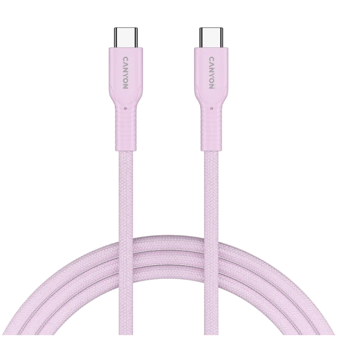CANYON cable OnWire 60CL C-C 60W COLOR Braided 1m Pink — image 1
