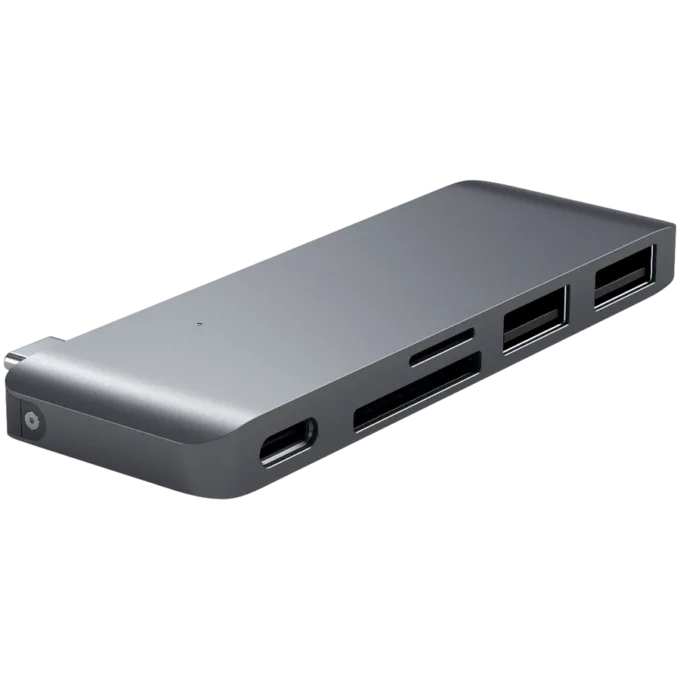 SATECHI Type-C Pass-Through USB Hub with USB-C Charging Port Space Gray — image 2