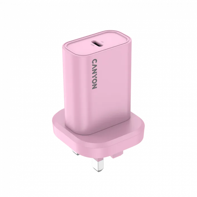 CANYON charger OnCharge 30CL Max Power 30W 1xPD UK Pink — image 1