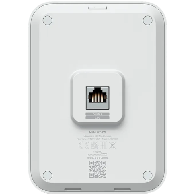 Ubiquiti UniFin U70IW Wall mounted WiFi 7 AP with 4 spatial streams and an integreated 2.5GbE PoE switch desined for hospitality enviorments — image 2