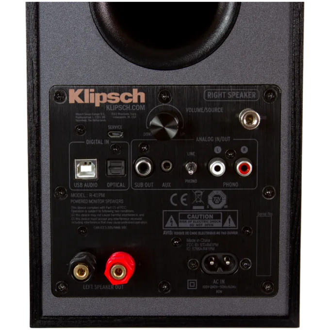 Klipsch Reference R-41PM Powered Bookshelf Speakers, Black, Pair — image 4