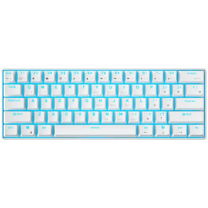 ROYAL KLUDGE RK61 White Gaming Keyboard Red switch — image 1