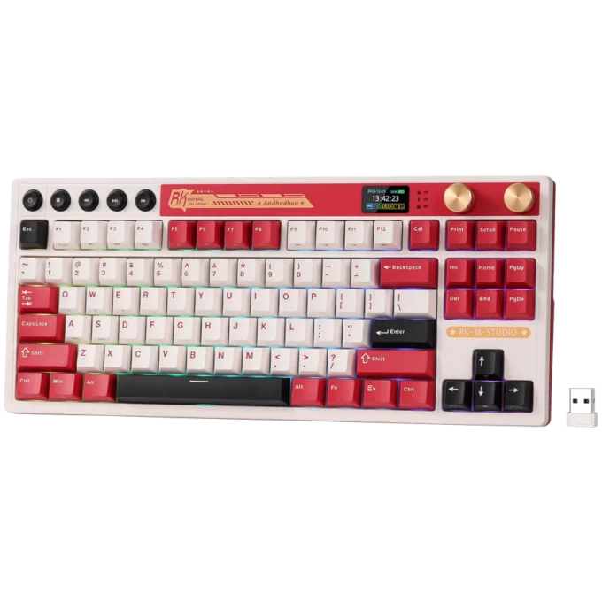 ROYAL KLUDGE RK M87 Famicom Gaming Keyboard Cream switch — image 2