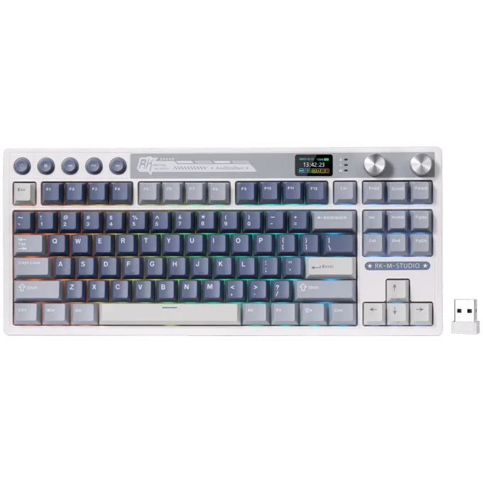 ROYAL KLUDGE RK M87 Ocean Blue Gaming Keyboard Cream switch — image 1