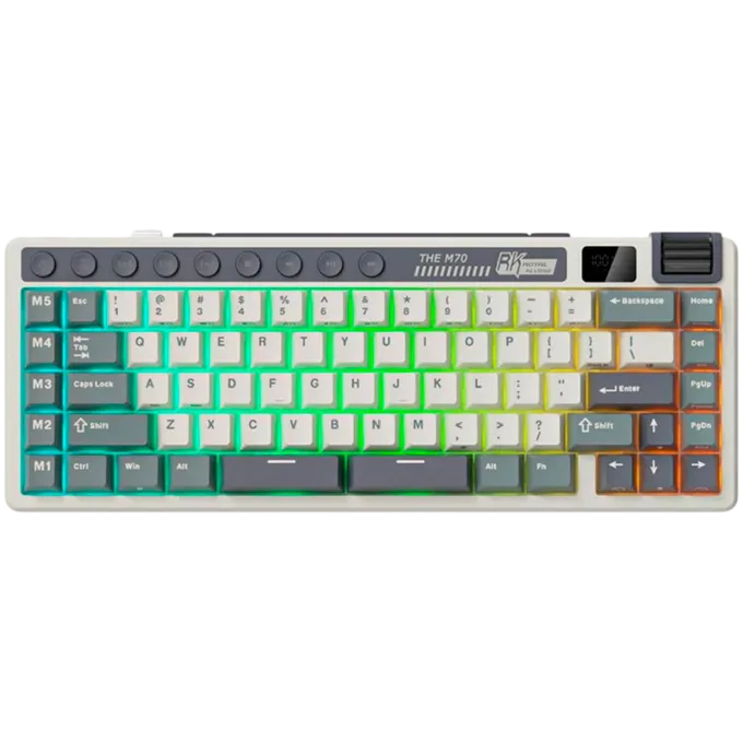 ROYAL KLUDGE RK M70 Cyan Purple Gaming Keyboard Cream switch — image 1
