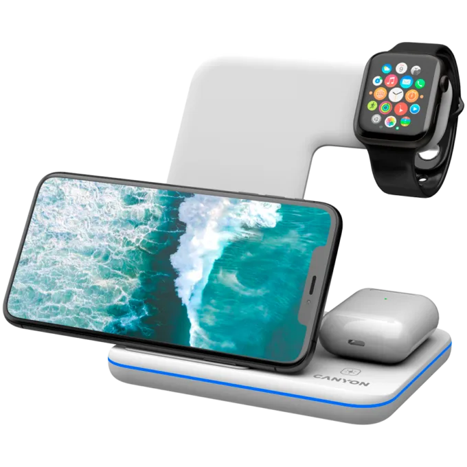 CANYON wireless charger WS-303 15W 3in1 UK White — image 8