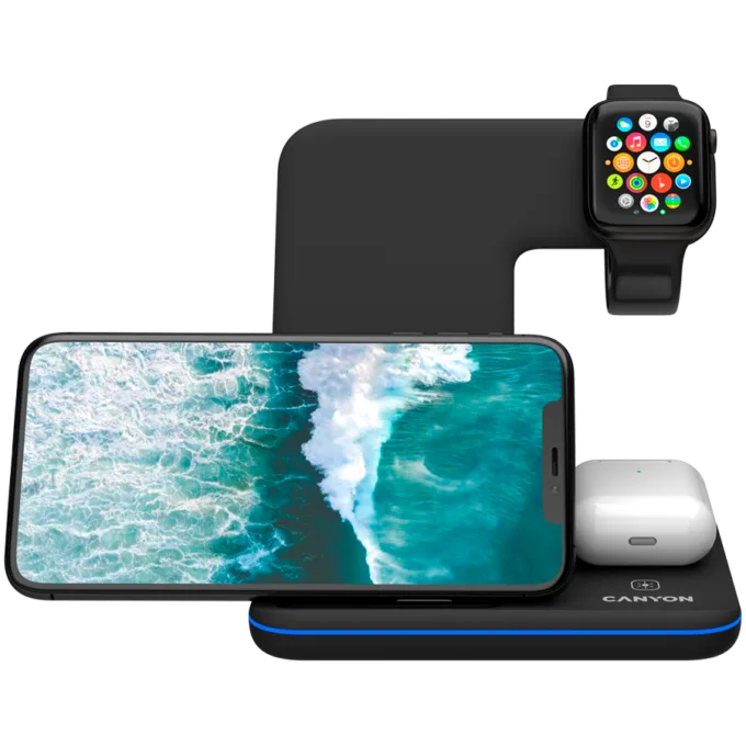CANYON wireless charger WS-303 15W 3in1 UK Black — image 9
