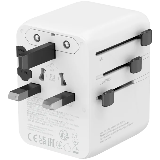 CANYON Travel Adapter OnTour 70 EU/UK/US/AUS 70W White — image 2