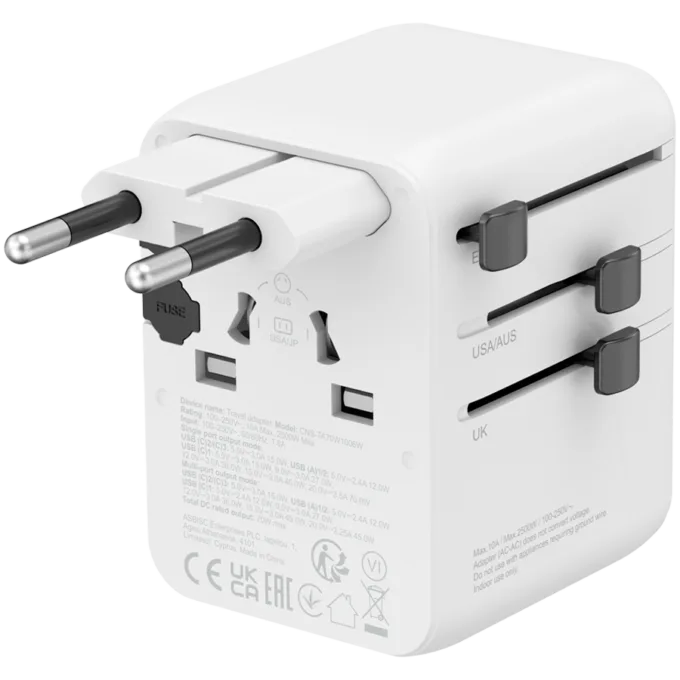 CANYON Travel Adapter OnTour 70 EU/UK/US/AUS 70W White — image 3