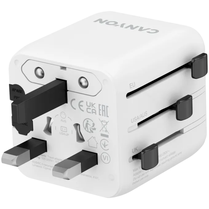 CANYON Travel Adapter OnTour One EU/UK/US/AUS White — image 2