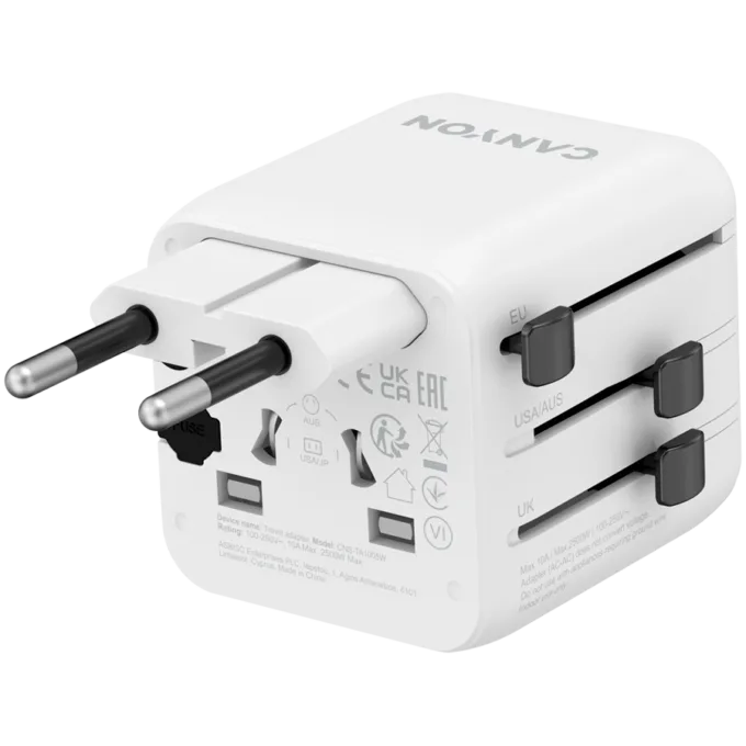 CANYON Travel Adapter OnTour One EU/UK/US/AUS White — image 5
