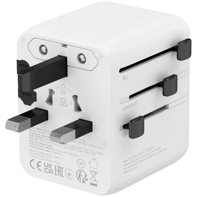CANYON Travel Adapter OnTour 20 EU/UK/US/AUS 20W  White — image 5