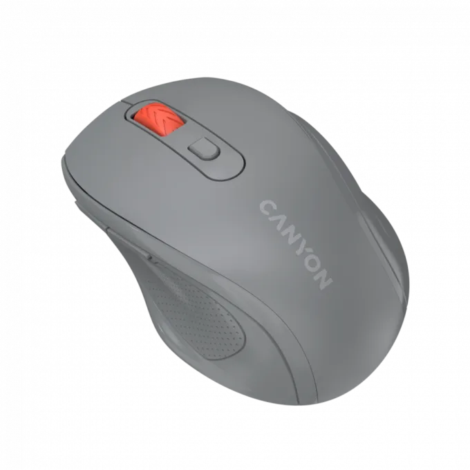 Canyon 6 buttons wireless 2.4Ghz mouse, MX8650A Sensor, DPI up to 1600,Injection case, 3 M life times left and right switches, 2xAAA battery, ABS material. Size: 105x71x40mm, Weight: 59g, Dark grey — image 3