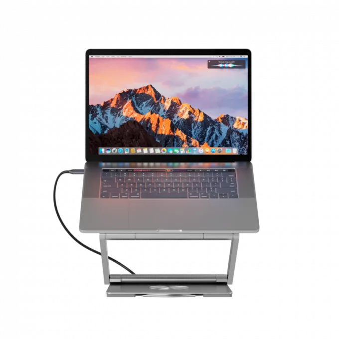 Canyon Laptop stands with hub, TYPE C F to HDMI2.0+2USB3.0+USBC3.0+RJ45+PD, TYEP C TO C cable 1m white with Emarker: HUSB332A, Material: Aluminum case+ABS+PS, Size: 245x240x27.2+/-0.3mm, Weight:1304g — image 6
