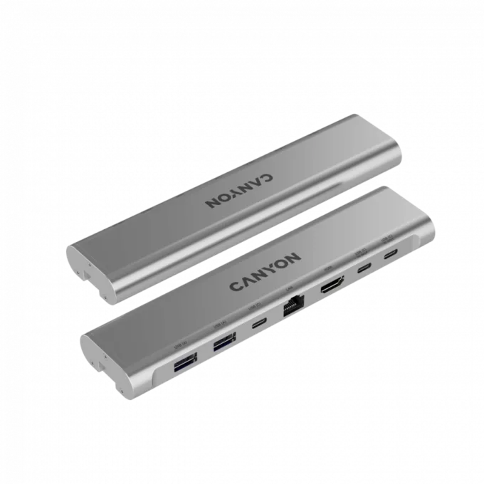 Canyon Laptop stands with hub, TYPE C F to HDMI2.0+2USB3.0+USBC3.0+RJ45+PD, TYEP C TO C cable 1m white with Emarker: HUSB332A, Material: Aluminum case+ABS+PS, Size: 245x240x27.2+/-0.3mm, Weight:1304g — image 15