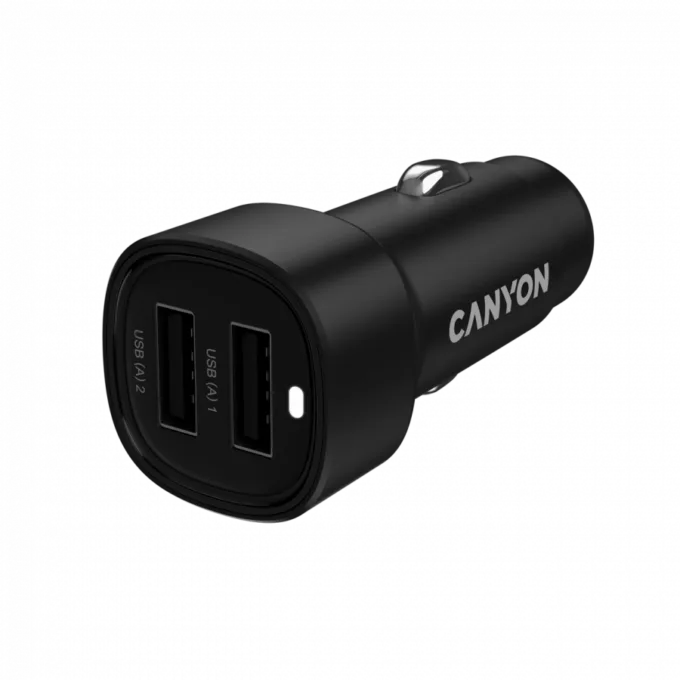 CANYON car charger OnDrive 24  24W 2xUSB-A Black — image 1