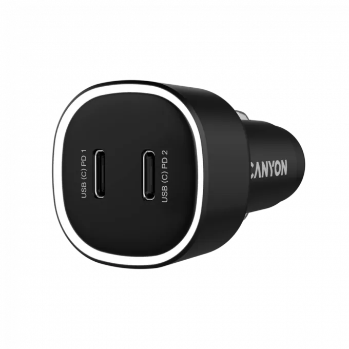 CANYON car charger OnDrive 60 PD 60W 2xUSB-C Black — image 2