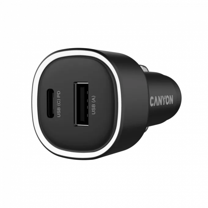 CANYON car charger OnDrive 48 PD 48W USB-A+USB-C Black — image 2