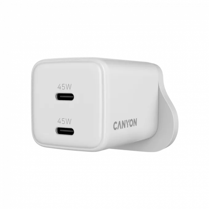 CANYON charger CU45AC GaN 45W 2xPD UK  White — image 3