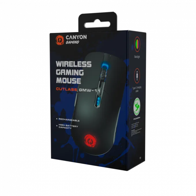 CANYON Gaming Mouse CUTLASS max DPI 2400 RGB Wireless Black — image 6