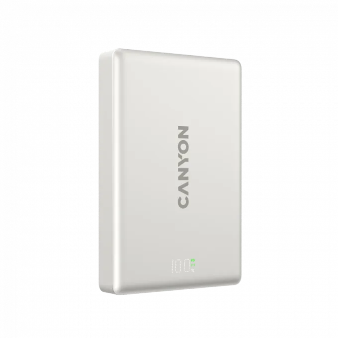 CANYON magnetic power bank OnPower 511 PD20W 10000mAh Aluminium Star Grey — image 1