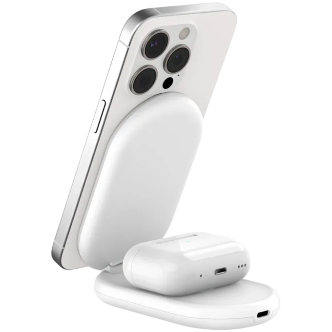 BELKIN Qi2 15w Magnetic 2in1 Stand, White — image 5