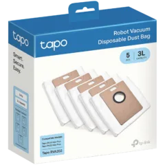 Tapo RVA202 Robot Vacuum Disposable Dust Bag, 3L Disposable Dust Bag  x5, Suitable for Tapo RV30 Max Plus, Tapo RV20 Max Plus