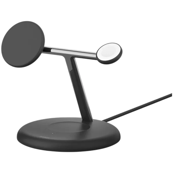 BELKIN PRO 3in1 Qi2 15w Magnetic Adjustable Charging Stand, Black — image 2