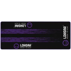 LORGAR RX1FM, Sim Racing Floor Mat Advanced, Stitched edge, 1,700X700X3 mm, Black/purple