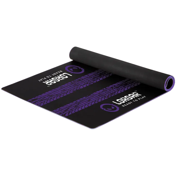 LORGAR RX1FM, Sim Racing Floor Mat Advanced, Stitched edge, 1,700X700X3 mm, Black/purple — image 3